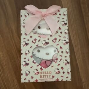 Hello Kitty Pink and Gray Crew Socks